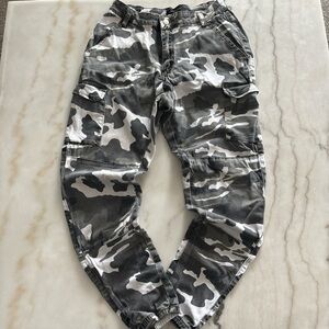 American Bazi black and white camo joggers
